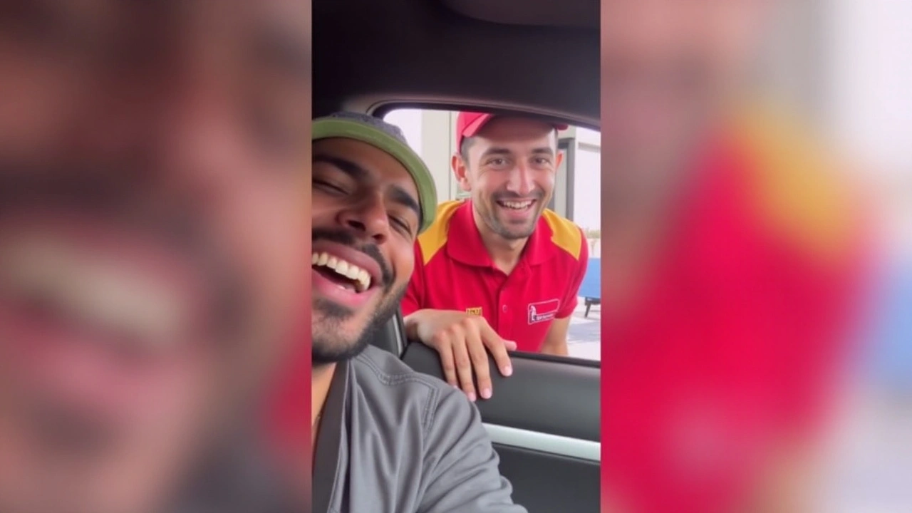 Rodolffo da Dupla Israel e Rodolffo Canta com Frentista em Posto de Gasolina em Goiânia